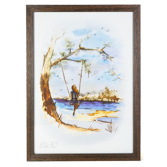 Рамка 21x30 Темне дерево рифлене Рамка 21x30 Темне дерево рифлене