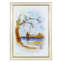 Рамка 21x30 Белый с золотом Рамка 21x30 Белый с золотом
