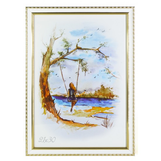 Рамка 21x30 Белый с золотом Рамка 21x30 Белый с золотом