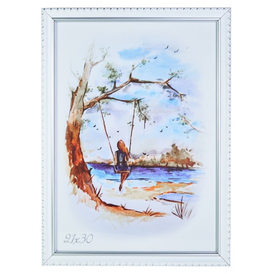 Рамка 21x30 Белый с серебром